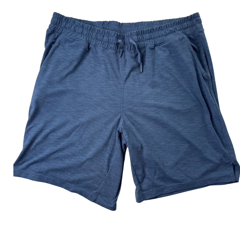 Mondetta Mens XL Blue Space Dye Athletic Drawstring Shorts athletic sporty comfy